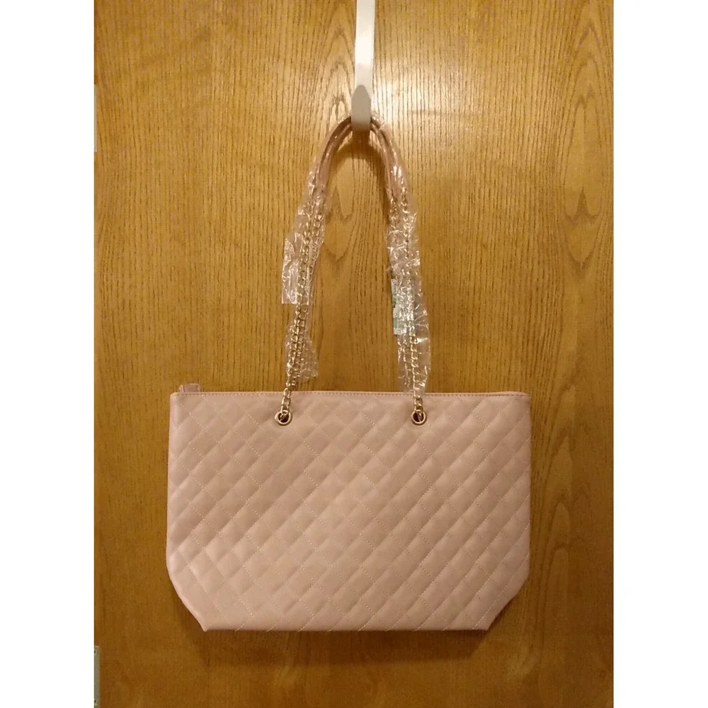 Badgley Mischka BMH-108 Blush Pink Quilted Chain Strap Bag Tote NWT MSRP $129